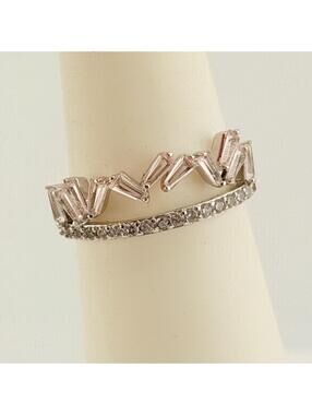 Bomb Party Ring Sz 10 "Love Me True" Morganite on Rhodium RBP6375